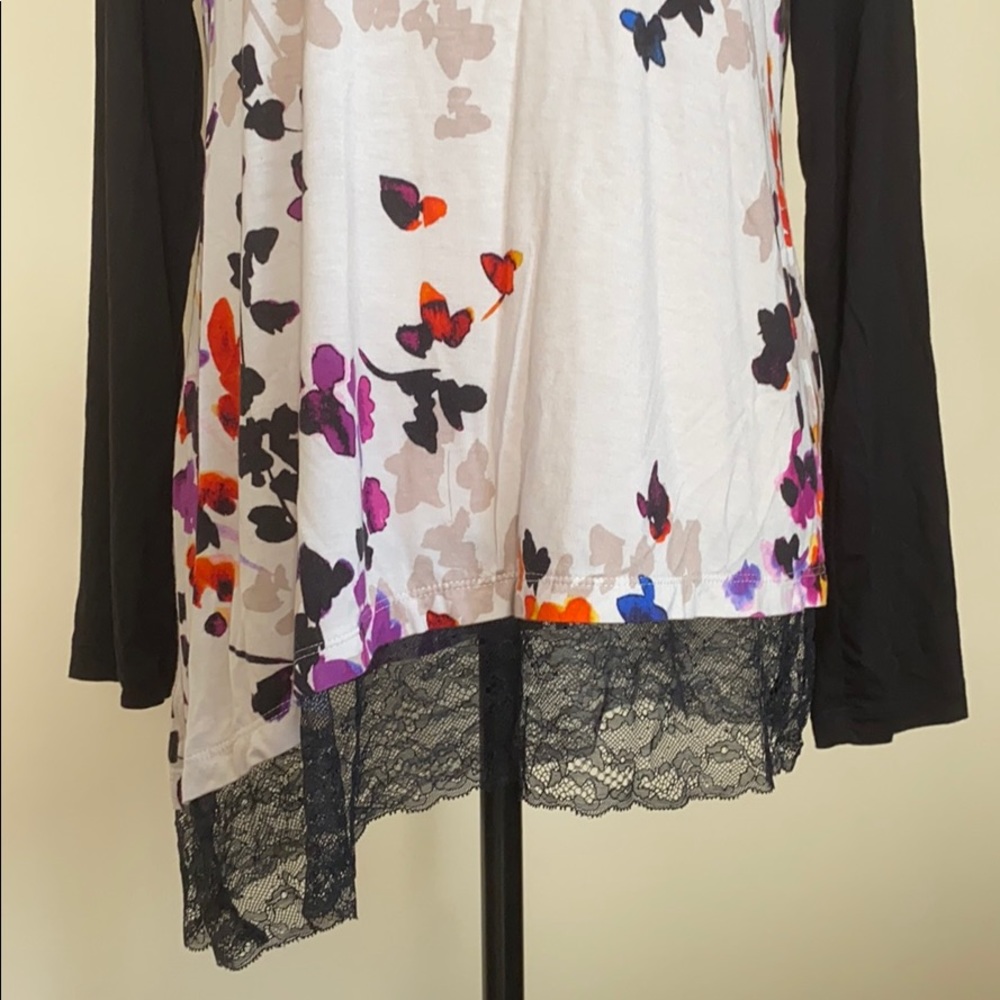 LOGO Lori Goldstein Asymmetrical Long Sleeve Top M - Picture 3 of 8